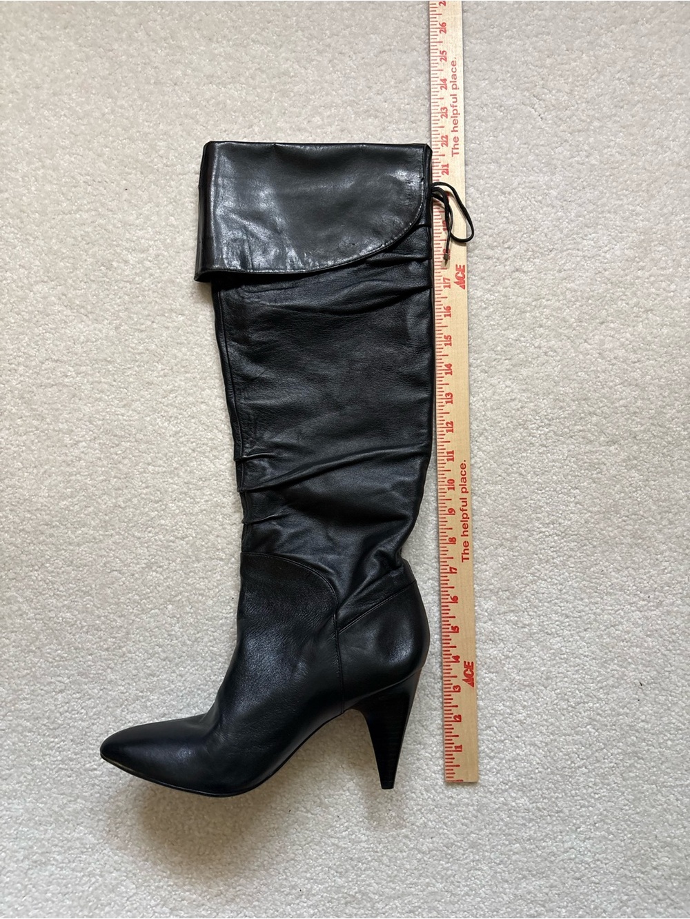 GUESS GENUINE LEATHER
BLACK BOOTS OVER THE KNEE HEELS SIZE 11 Y2K - Picture 8 of 16